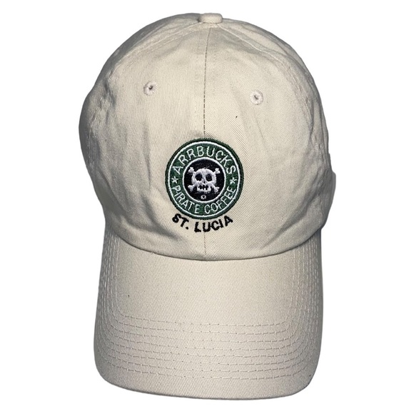 St. Lucia Souvenir Baseball Cap Hat‎ Pirate Skull Cross Bones Starbucks Spoof - Picture 2 of 9
